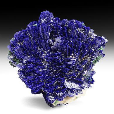 Azurite with Malachite, Barite