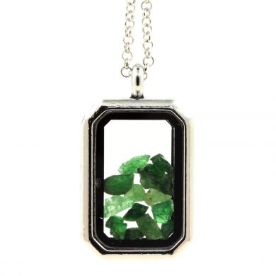 Raw Tsavorite Garnet necklace.