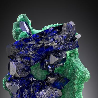 Azurite on Malachite