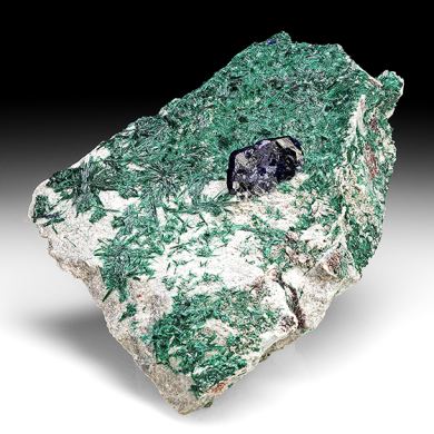 Azurite with Brochantite