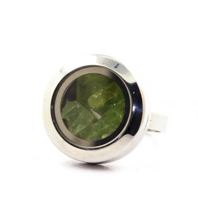 Raw Peridot Ring.