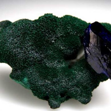 Azurite on Malachite