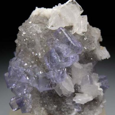 Fluorite on Quartz with Barite