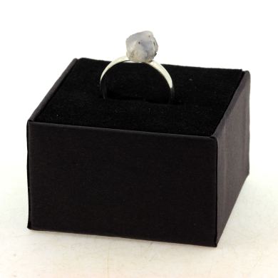 Silver Plated raw Moonstone Ring. 9.01 ct.