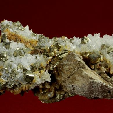 Pyrite with Quartz and Siderite