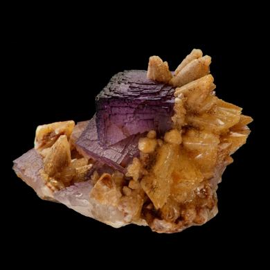 Fluorite and Calcite (both fluorescent)