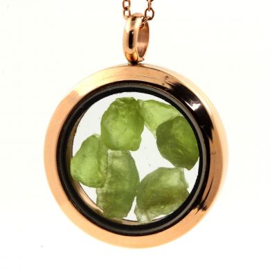 Raw Peridot necklace.