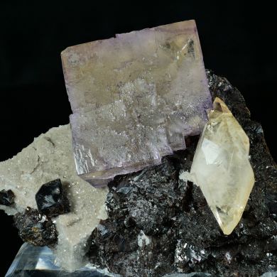 FLUORITE with CALCITE and SPHALERITE - Elmwood Mine, USA