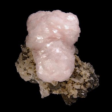 Calcite / (var: Manganoan) / with Calcite and Lollingite / Huanggang Fe-Sn deposit, Inner Mongolia Autonomous Region, China