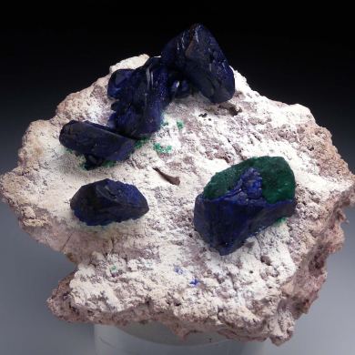 Azurite with Malachite