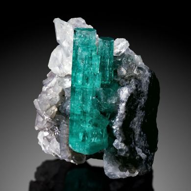 Emerald With Calcite