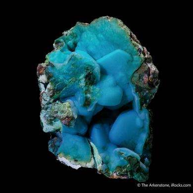 Quartz on Chrysocolla ps. Malachite ps. Azurite