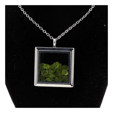 Raw Peridot necklace.