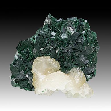 Malachite with Calcite