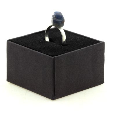 Silver Plated raw Sapphire Ring. 14.35 ct.