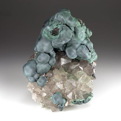 Malachite with Quartz