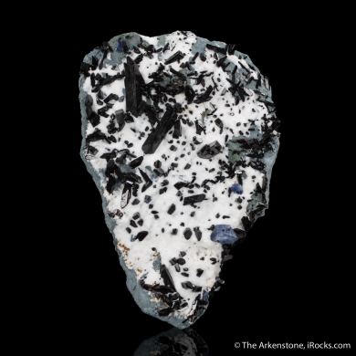 Neptunite with Benitoite on Natrolite