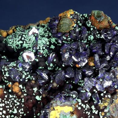 Azurite with Malachite