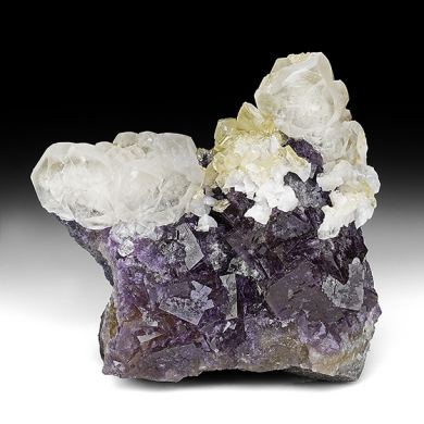 Fluorite with Calcite, Barite, Dolomite