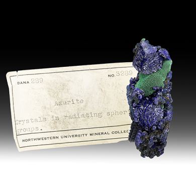 Azurite with Malachite, Goethite