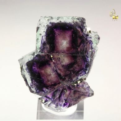 FLUORITE with PHANTOMS, PYRITE