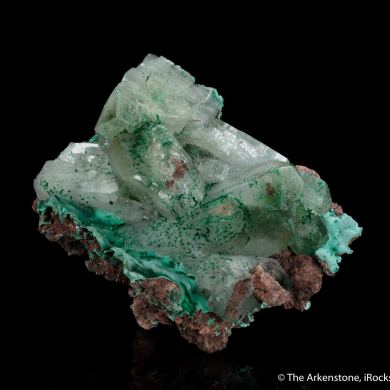 Baryte with Malachite inclusions