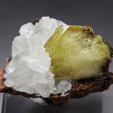 gem ADAMITE, CALCITE