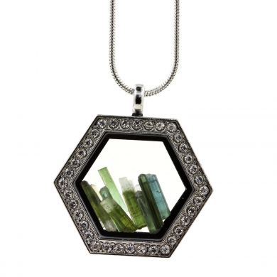 Raw green Tourmaline necklace.