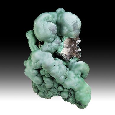 Malachite with Quartz