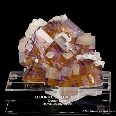 Fluorite with Calcite and Chalcopyrite