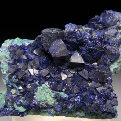 Azurite on Malachite