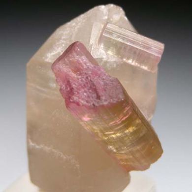 Elbaite on Quartz