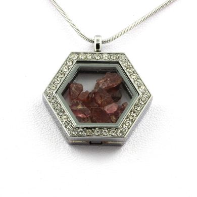 Raw Rhodolite Garnet necklace.