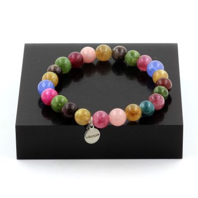 Multicolor Tourmaline Bracelet 8 mm Beads.