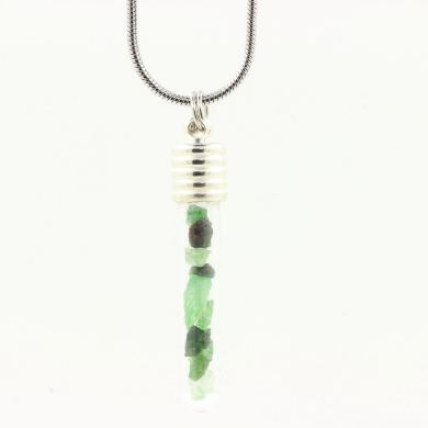 Raw Garnet Tsavorite necklace.