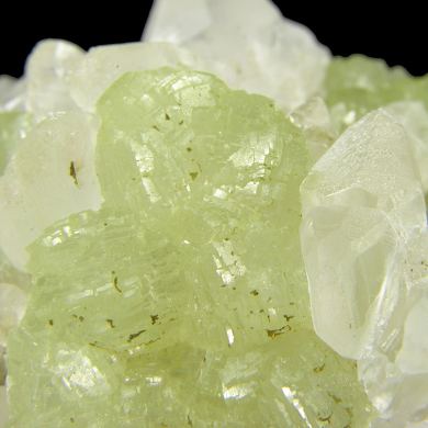 Prehnite casts after Anhydrite with Calcite