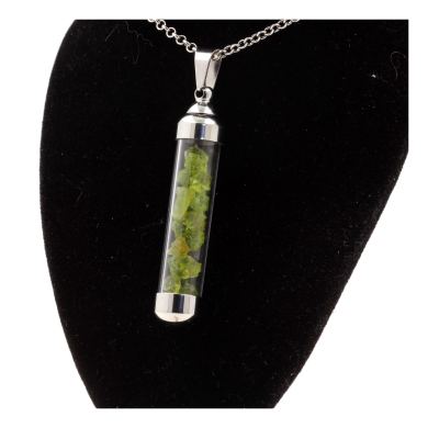 Raw Peridot necklace.