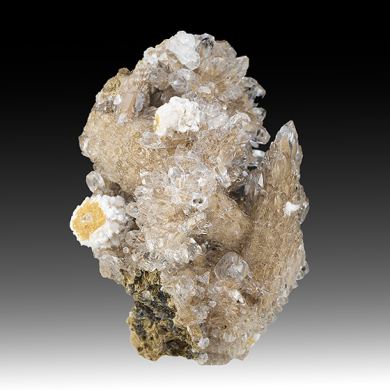 Bultfonteinite with Hydroxylapophyllite, Calcite