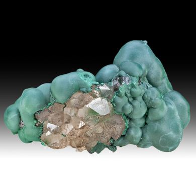 Malachite with Quartz