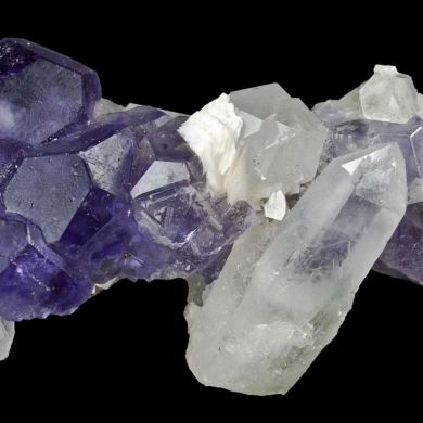 Fluorite With Quartz and Calcite