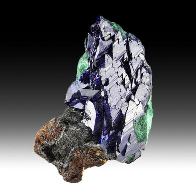 Azurite with Malachite