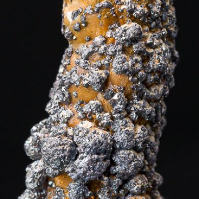 Galena on Calcite stalactite