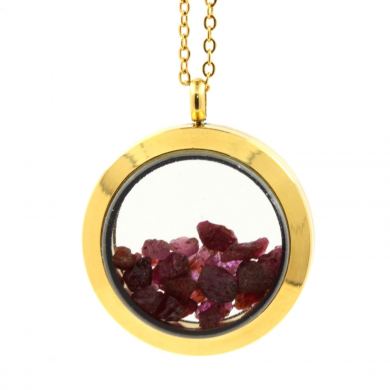 Raw Ruby necklace.