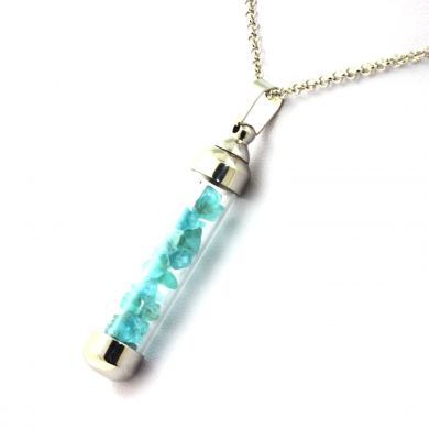 Raw Paraiba Apatite necklace.