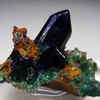 Azurite with Malachite