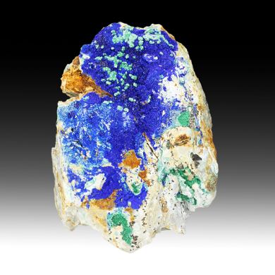 Azurite with Olivenite