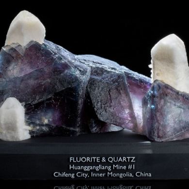 Huge Purple Fluorite Octahedrons w/ Quartz from China