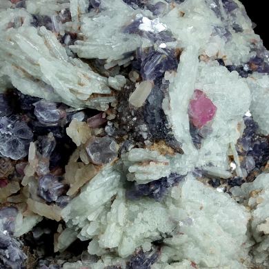 Lepidolite with Cleavlandite, Elbaite, and Quartz