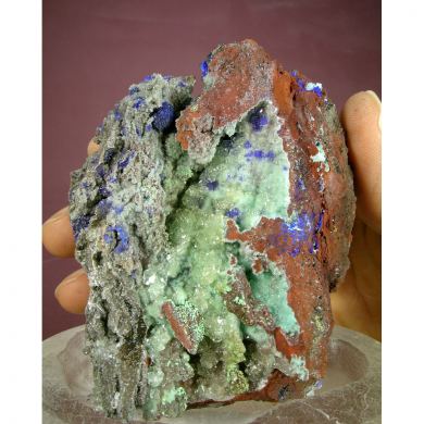 Calcite, Azurite, Conichalcite