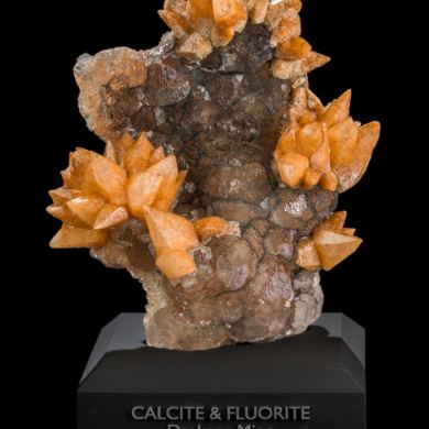 Calcite on Fluorite from Dachang Mine, China